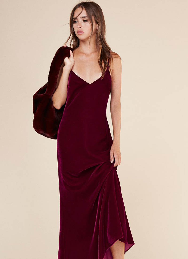 Reformation Chemise Dress in Garnet $124 (previously $248)