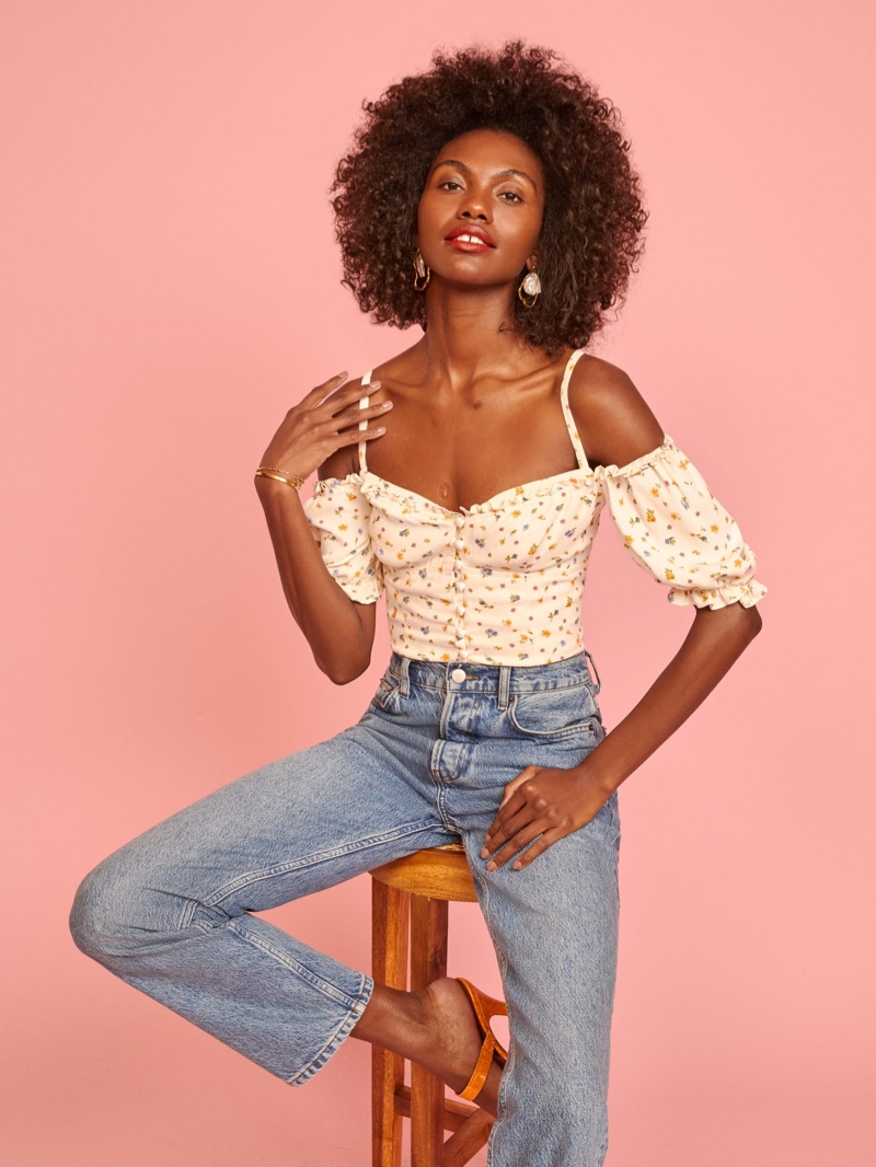 Reformation Kit Top in Winnie $103.60