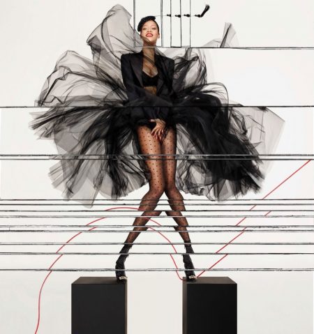 Rihanna Transforms in Fashion Forward Shoot for Vogue Paris Rihanna strikes a pose in an all-black ensemble