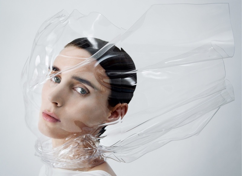 Getting her closeup, Rooney Mara wears sheer veil