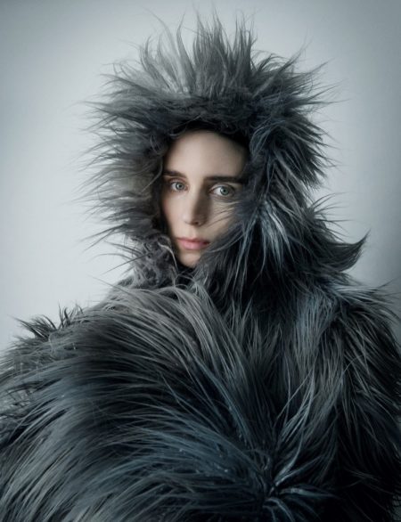 Covering up, Rooney Mara poses in fur coat