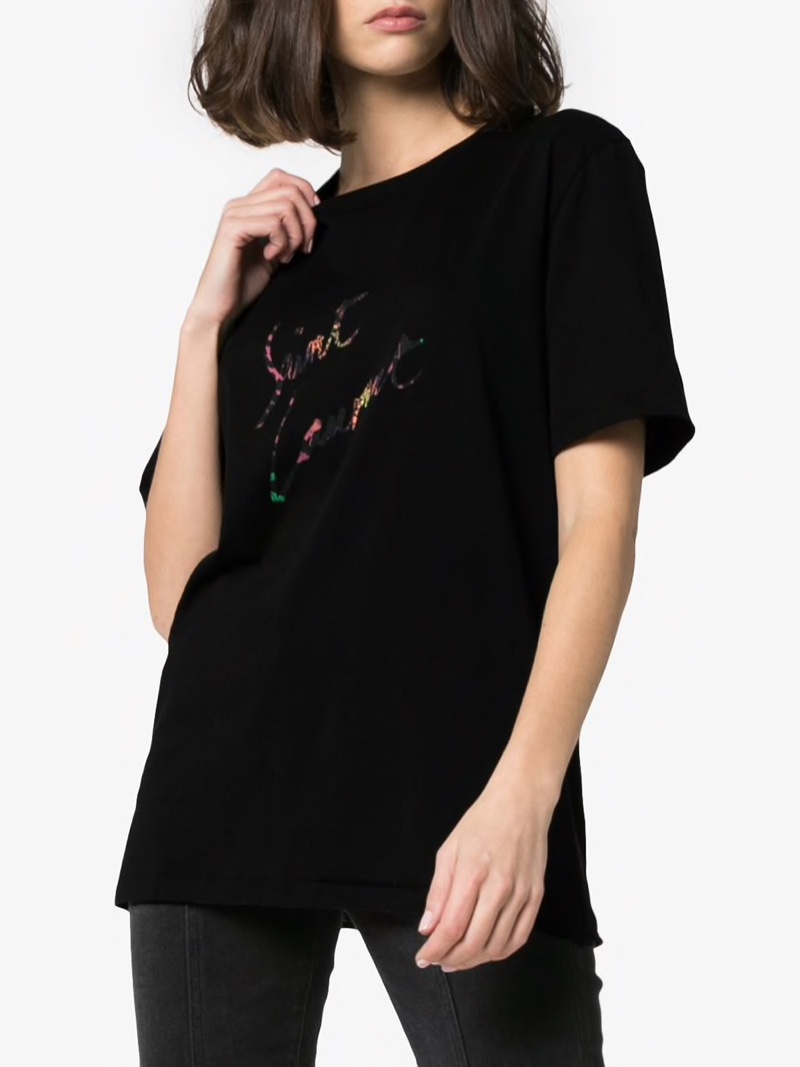 Saint Laurent Crew Neck Signature T-Shirt $286