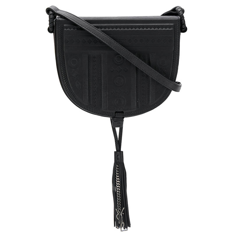 Saint Laurent Decorative Embossed Saddle Bag $2,250