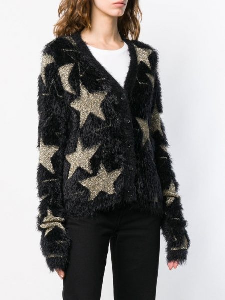 Just In: Saint Laurent's Rock & Roll Chic Spring '19 Collection Saint Laurent Lurex Stars Jacquard Cardigan $1,062