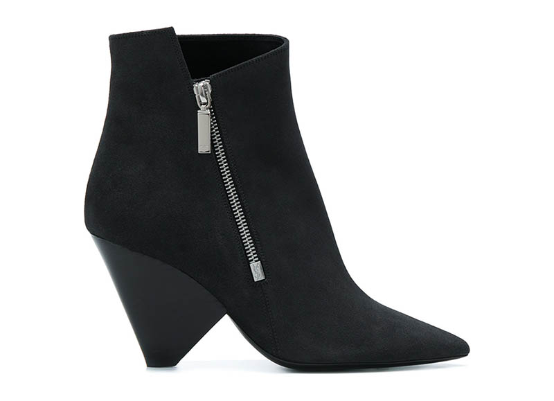 Saint Laurent Niki 105 Asymmetrical Ankle Boots $895