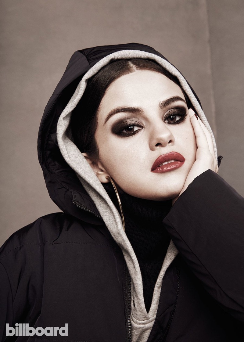 Ready for her closeup, Selena Gomez wears hooded look