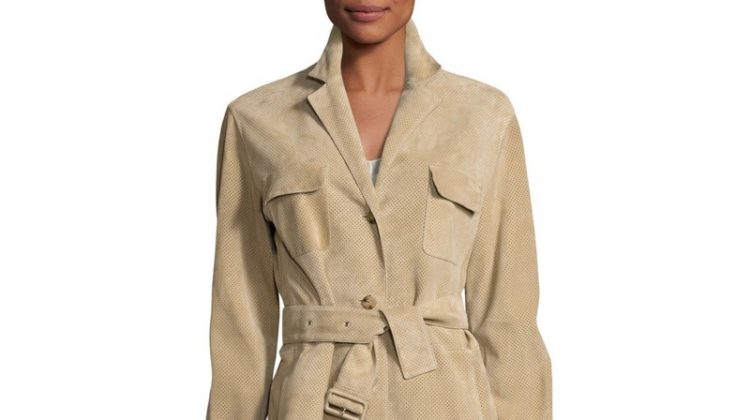 The Row Zoe Perforated Suede Trenchcoat $2,391.90 (previously $5,950)