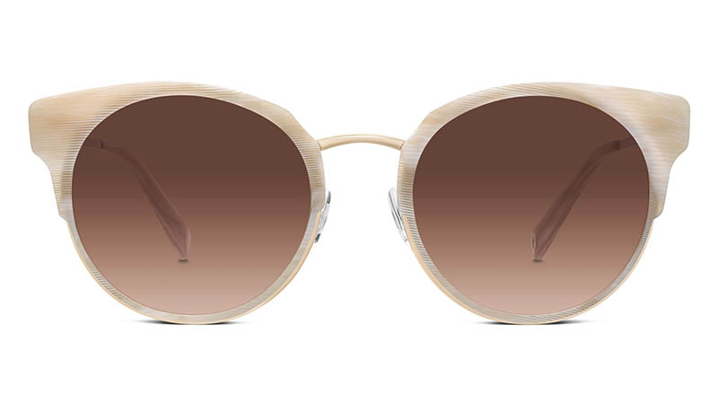 Warby Parker Cleo Sunglasses in Striped Oystershell Brown with Gradient Lenses $145