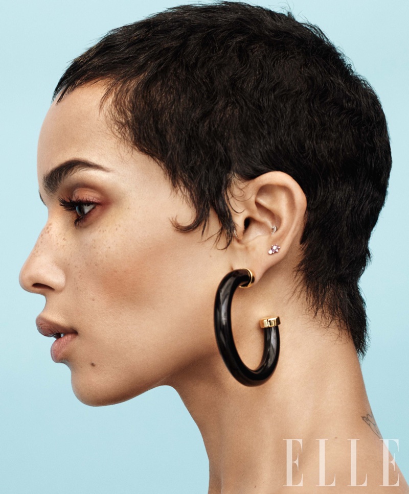 Zoe Kravitz models Kenneth Jay Lane earrings