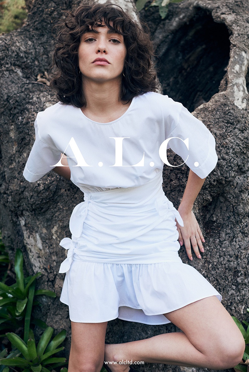 Dressed in white, Steffy Argelich fronts A.L.C.'s spring-summer 2018 campaign