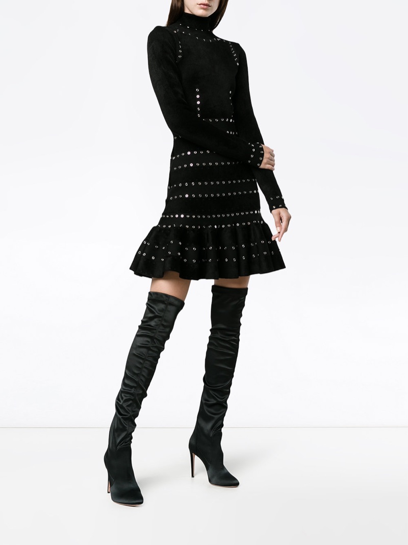 Alexander McQueen Long Sleeve Dress with Eyelet Stud Detail $1,890 (previously $3,150)