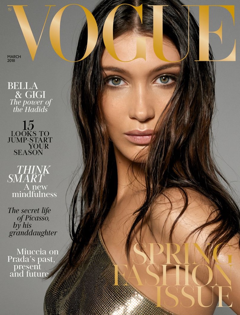 Bella Hadid on Vogue UK March 2018 Cover