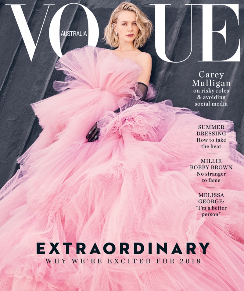 Carey Mulligan on Vogue Australia January 2018 Cover