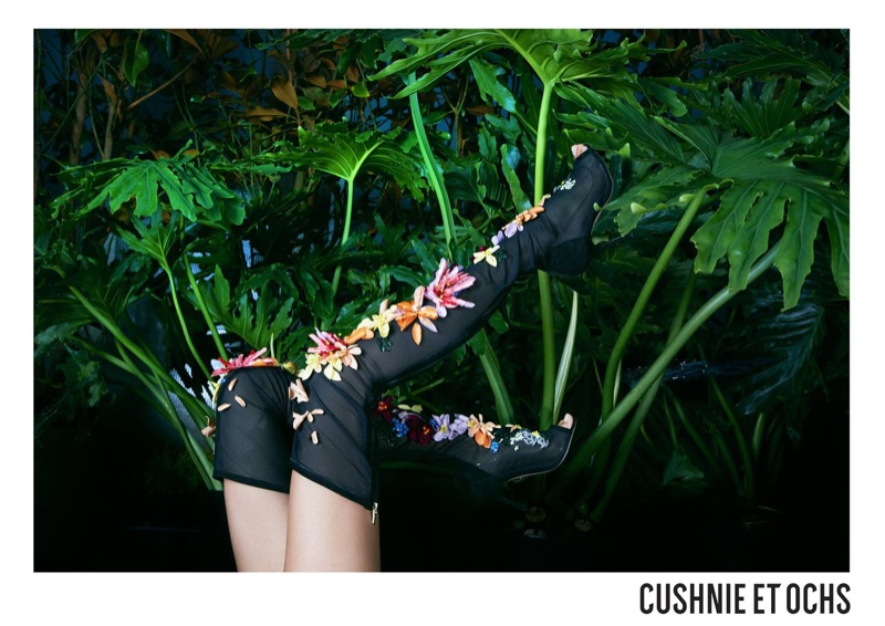 Cushnie et Ochs spotlights floral embroidered boots for spring-summer 2018 campaign