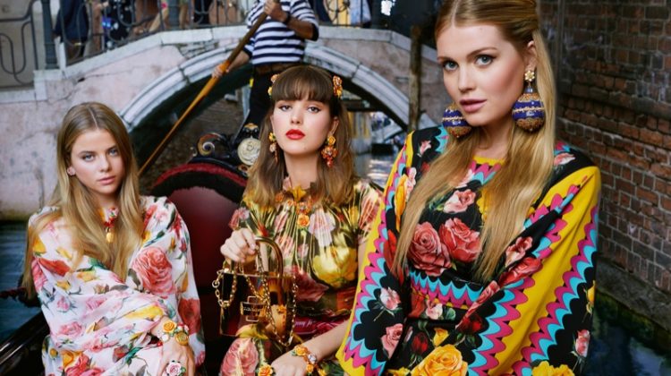 Bea Fresson, Frankie Herbert and Kitty Spencer star in Dolce & Gabbana’s spring-summer 2018 campaign