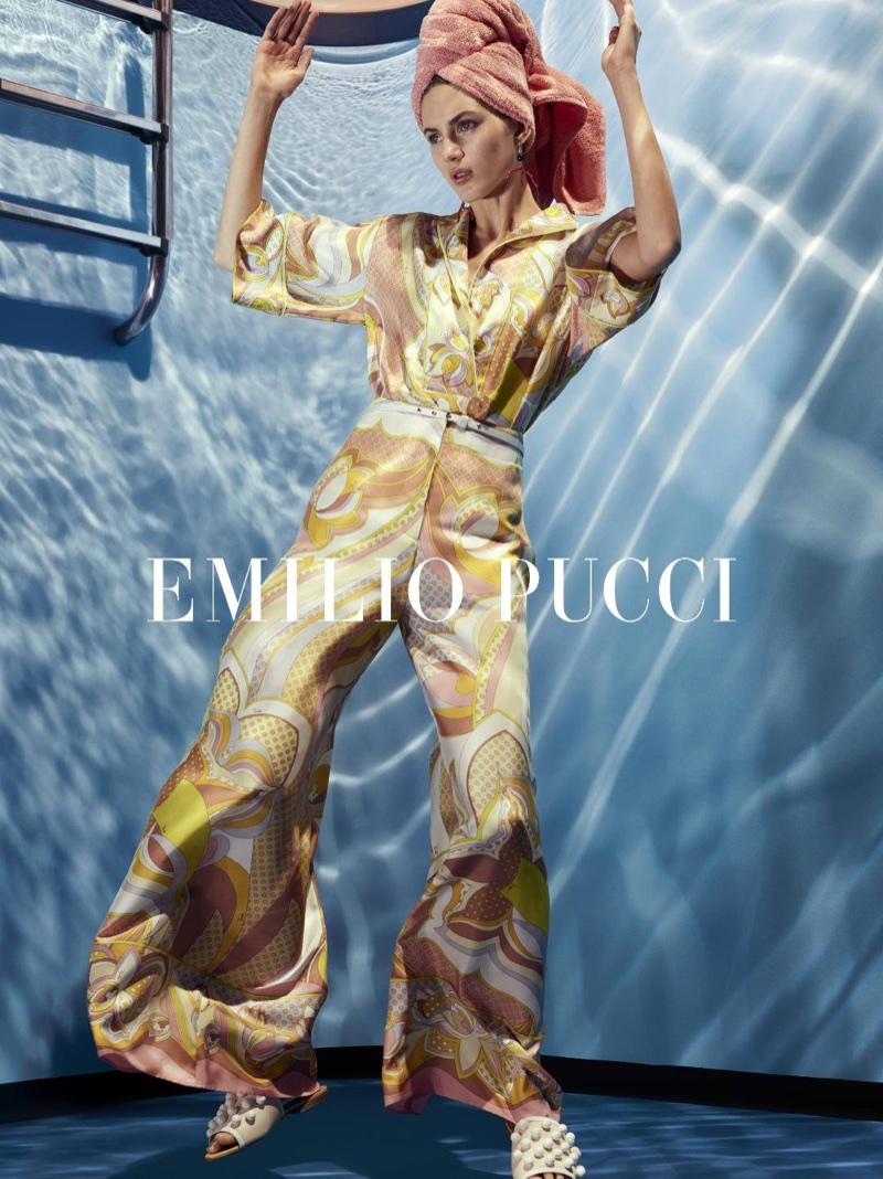 Emilio Pucci spotlights printed jumpsuit in spring-summer 2018 campaign