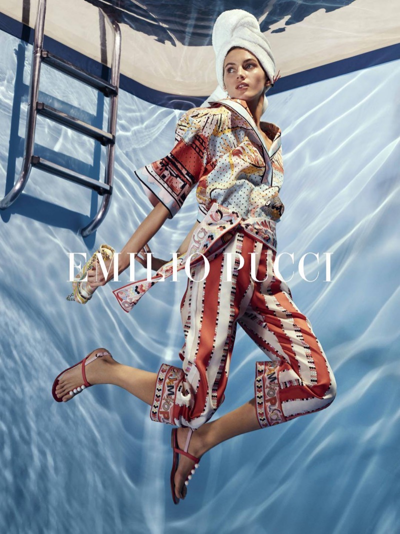 An image from Emilio Pucci's spring 2018 advertising campaign
