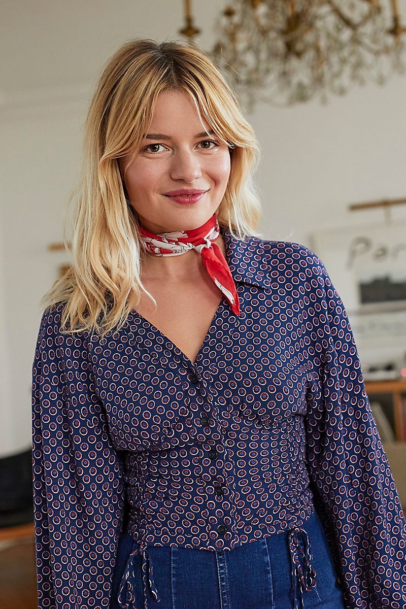 Free People What You Need Printed Blouse and That's A Wrap Printed Neck Tie