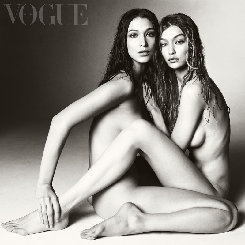 Bella and Gigi Hadid pose nude for Vogue UK