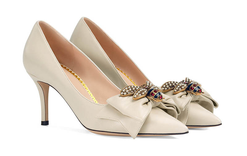 Gucci Leather Mid-Heel Pump with Bow $1,150