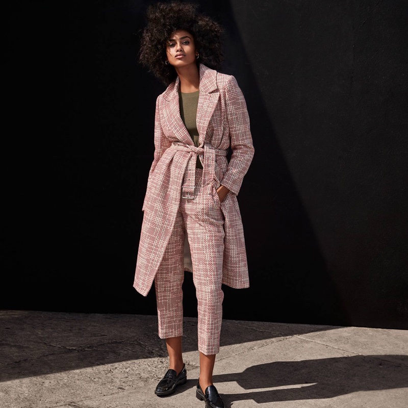 H&M Textured-Weave Coat, Jacquard-Weave Pants and Leather Loafers