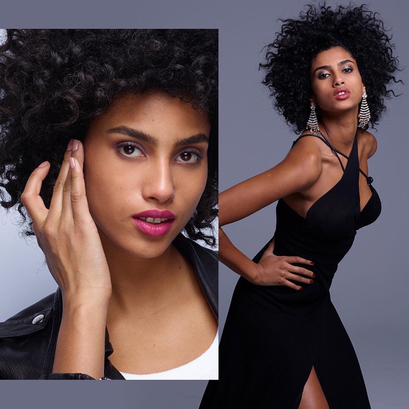 Model Imaan Hammam wears bold lipstick for Revlon campaign