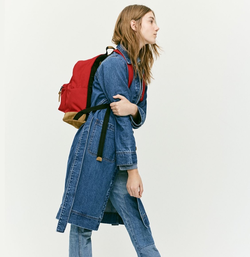 J. Crew Denim Duster Jacket, Selvedge Chambray Shirt and Point Sur Relaxed Shoreditch Straight Jean with Patches