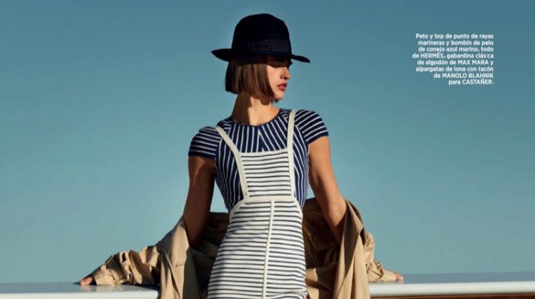 Julia van Os Poses in Chic Spring Fashions for Harper’s Bazaar Spain