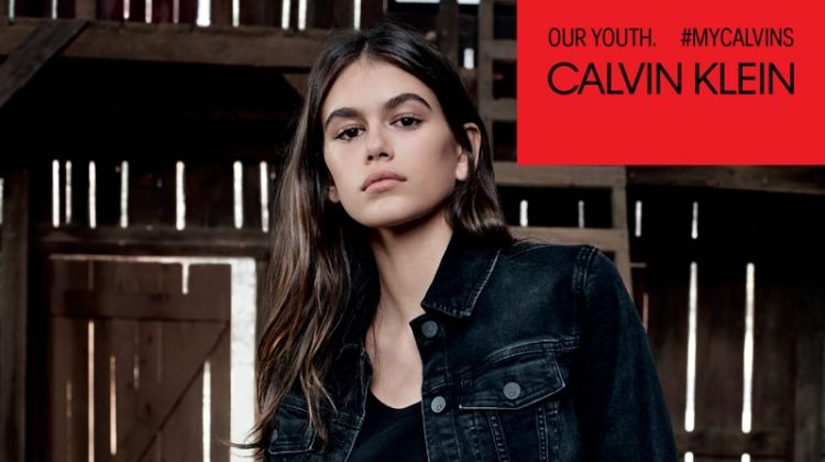 Kaia Gerber rocks denim for Calvin Klein Jeans' spring-summer 2018 campaign