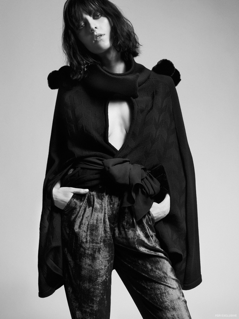 Maaike Black Cape and Tatman Velvet Pants