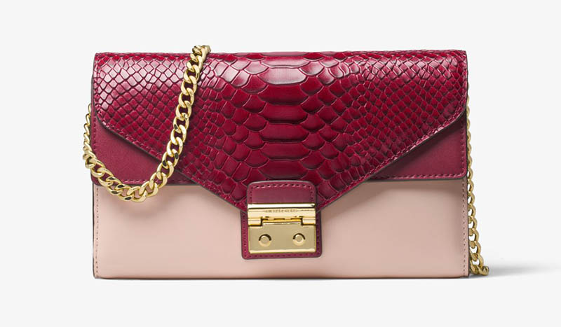 MICHAEL Michael Kors Sloan Color-Block Leather Chain Wallet $136.80 (previously $228)