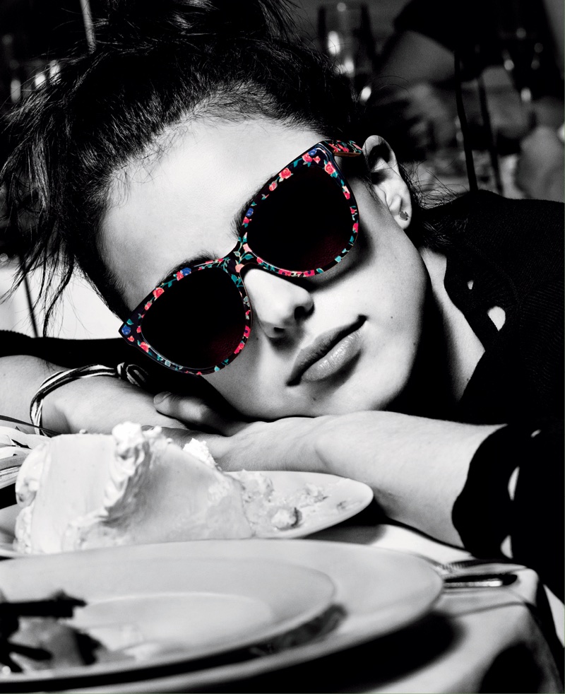 Margaret Qualley models sunglasses for Kate Spade's spring-summer 2018 campaign