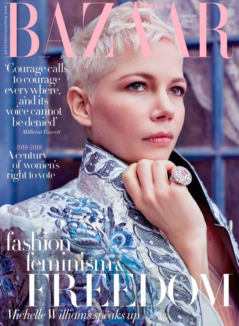 Michelle Williams on Harper's Bazaar UK February 2018 Cover