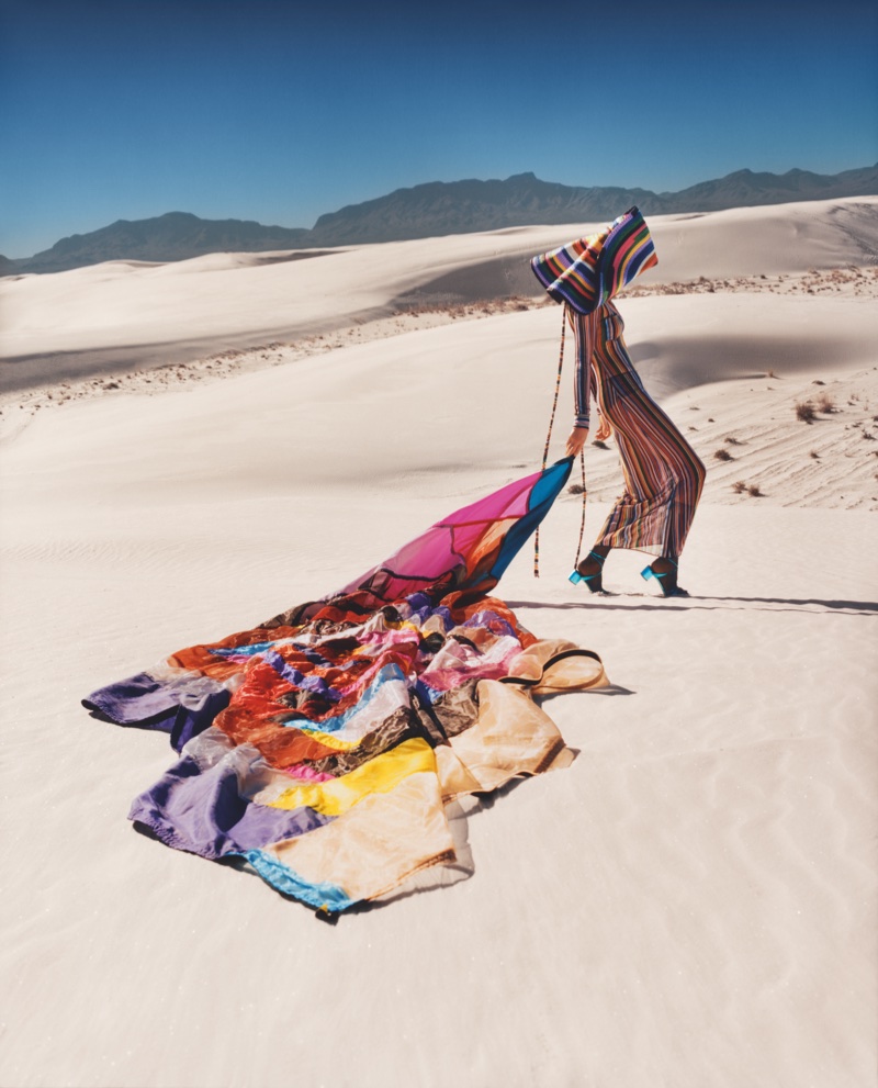 Kendall Jenner poses in New Mexico for Missoni's spring-summer 2018 campaign