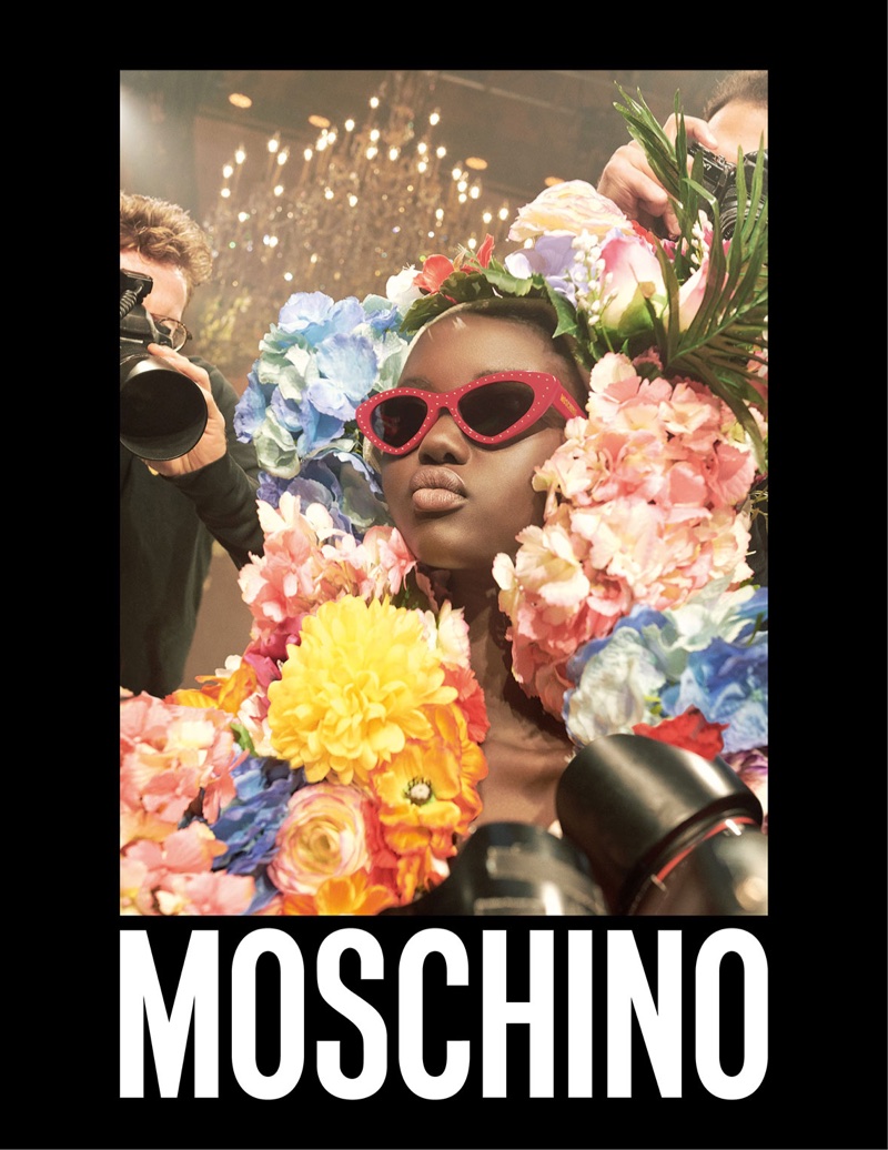 Moschino focuses on eyewear with model Adut Akech Bior for spring-summer 2018 campaign