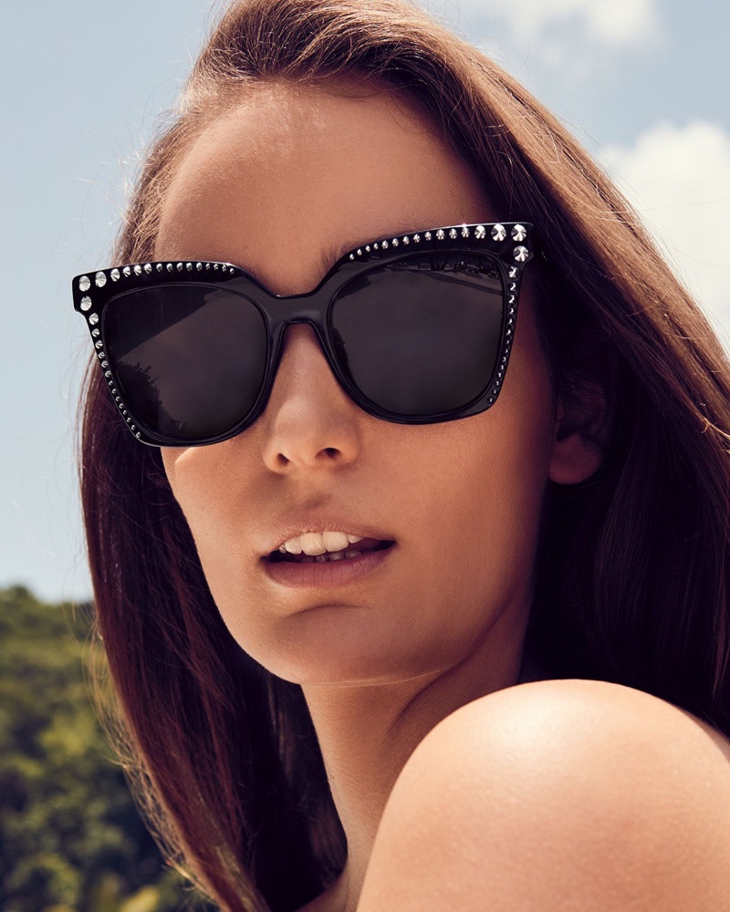 MCM Square Cat-Eye Sunglasses with Stud Detail