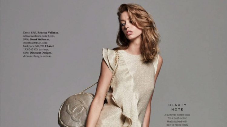 Ondria Hardin Wears Party-Ready Dresses for ELLE Australia
