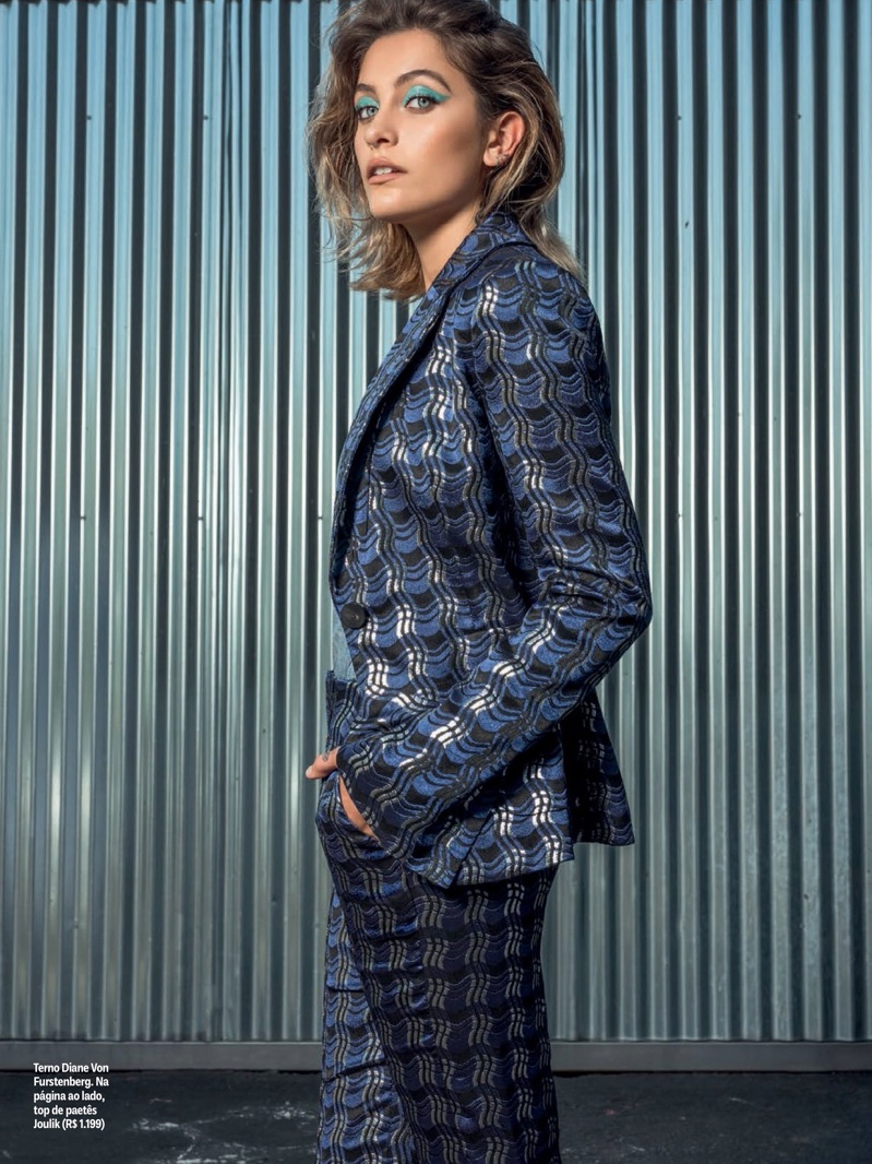 Suiting up, Paris Jackson wears Diane Von Furstenberg pantsuit