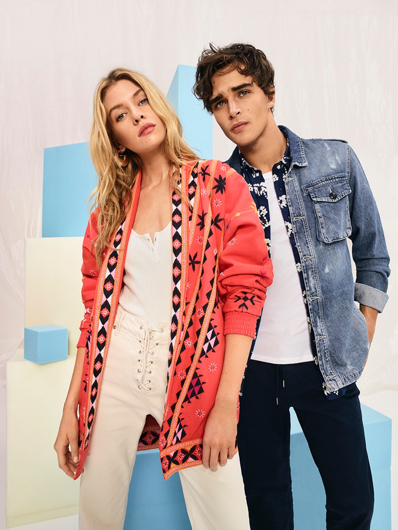 Stella Maxwell and Pepe Barroso front Pepe Jeans' spring-summer 2018 campaign