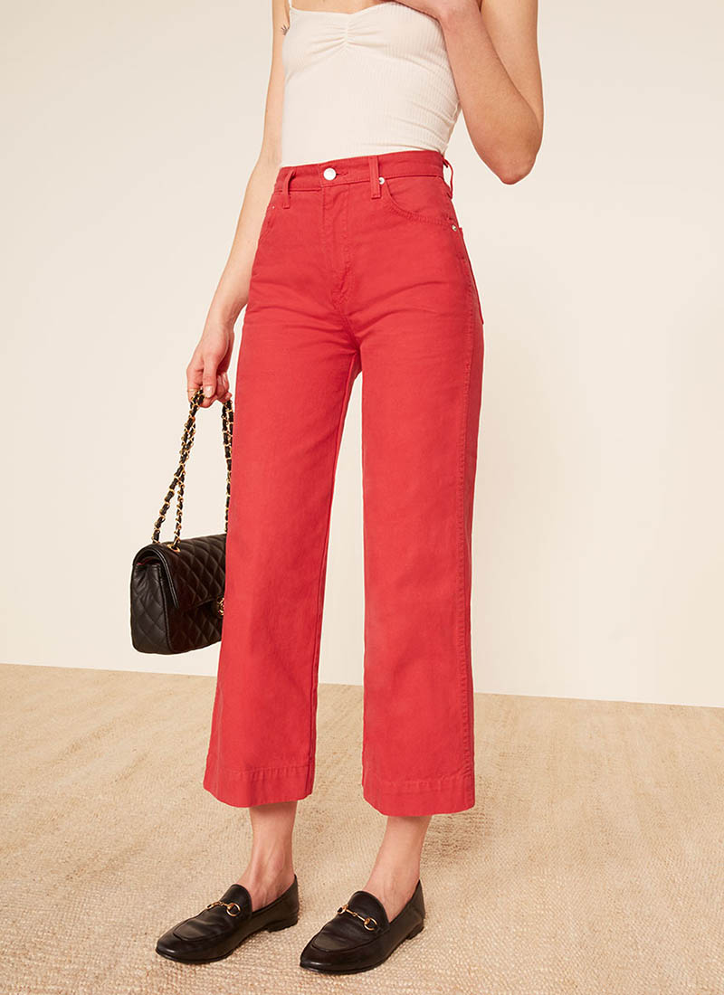 Reformation Chevy Pant in Cherry $148