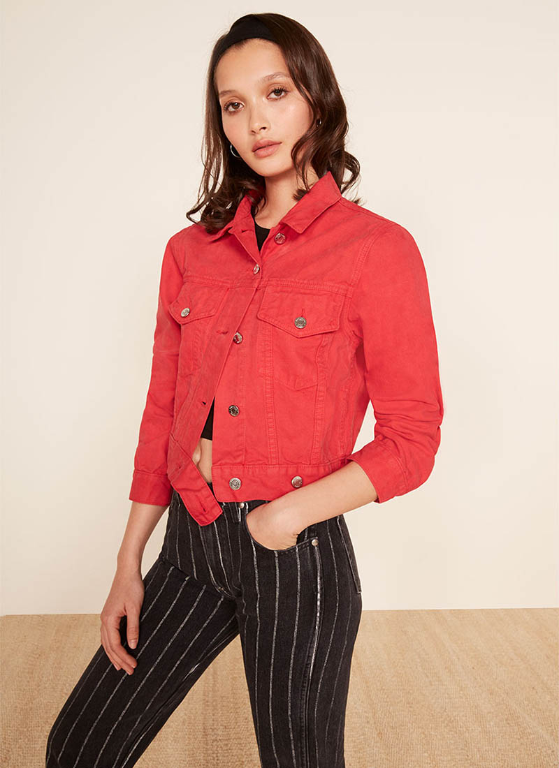 Reformation Ford Jacket in Cherry $118