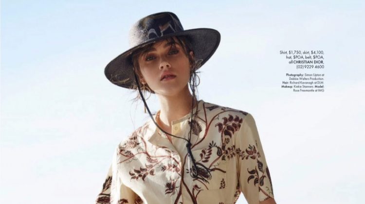 Rose Freemantle Poses in Dreamy Beach Fashions for ELLE Australia