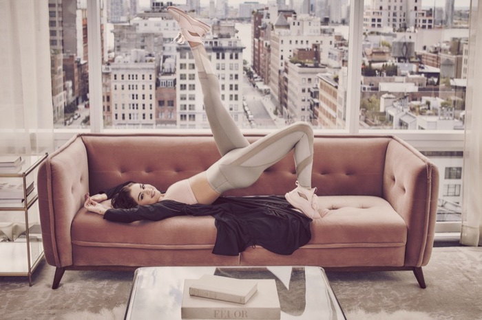 Singer Selena Gomez poses in PUMA Phenom Satin EP campaign