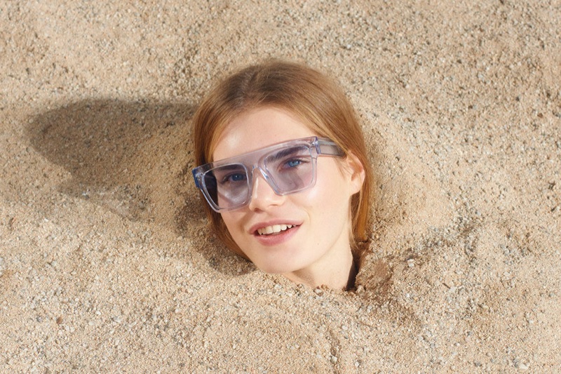 Sophie Rask wears Icy Ice sunglasses in Stella McCartney's spring-summer 2018 campaign