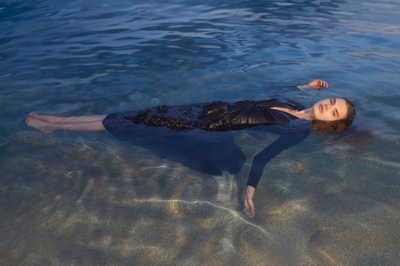 Model Sophie Rask takes a dip in Stella McCartney's spring-summer 2018 campaign