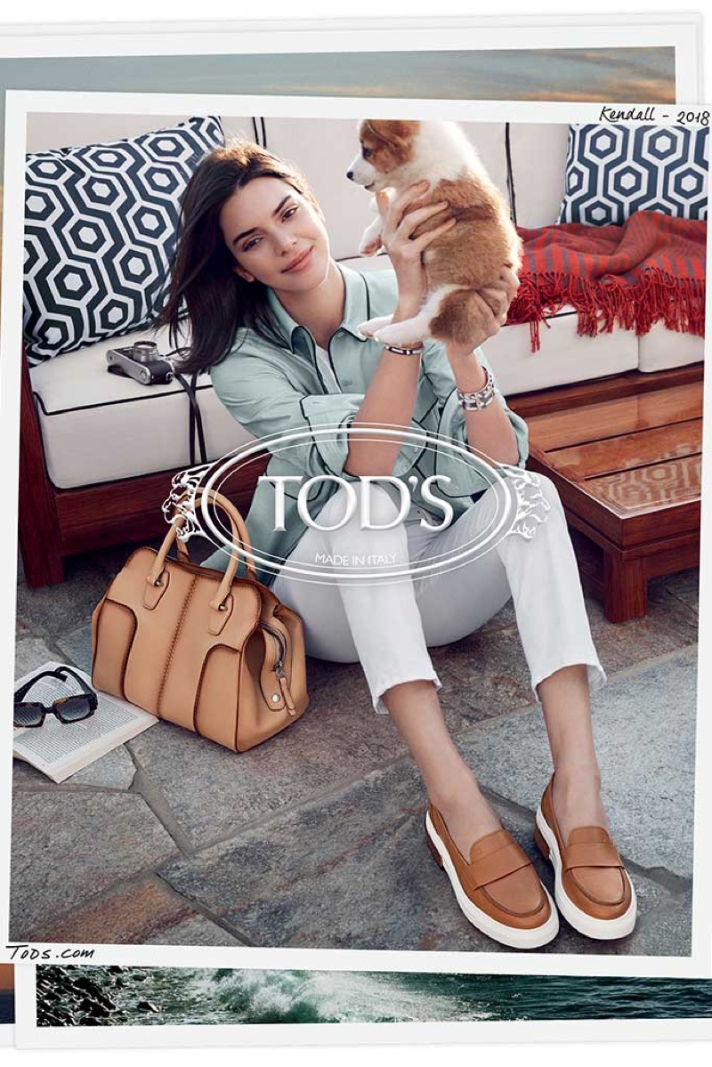 An image from Tod's spring 2018 advertising campaign starring Kendall Jenner