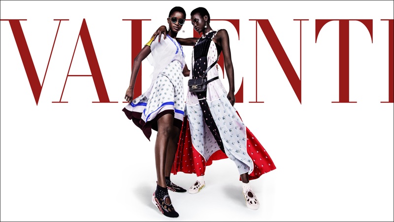 Adut Akech and Oumie Jameh star in Valentino's spring-summer 2018 campaign