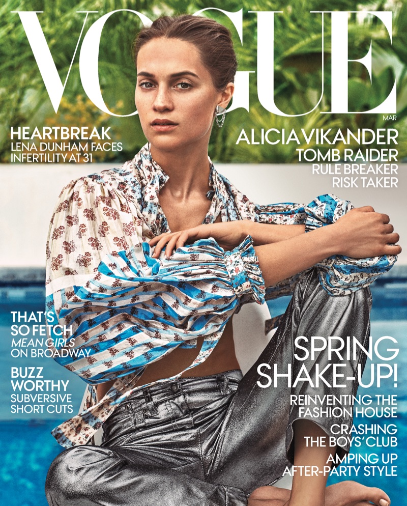 Alicia Vikander on VOGUE March 2018 Cover. Photo: Steven Klein