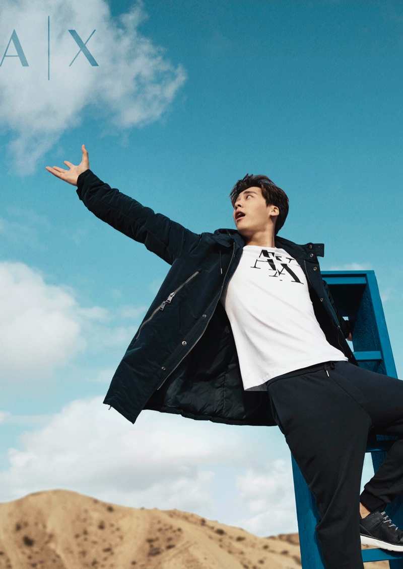 An image from Armani Exchange's spring 2018 campaign with Li Yifeng