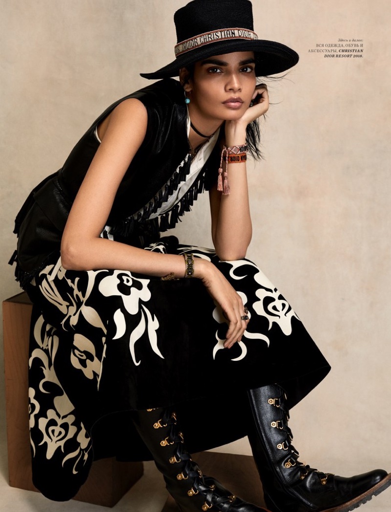 Bhumika Arora Models Dior's Resort Looks for Harper's Bazaar Kazakhstan